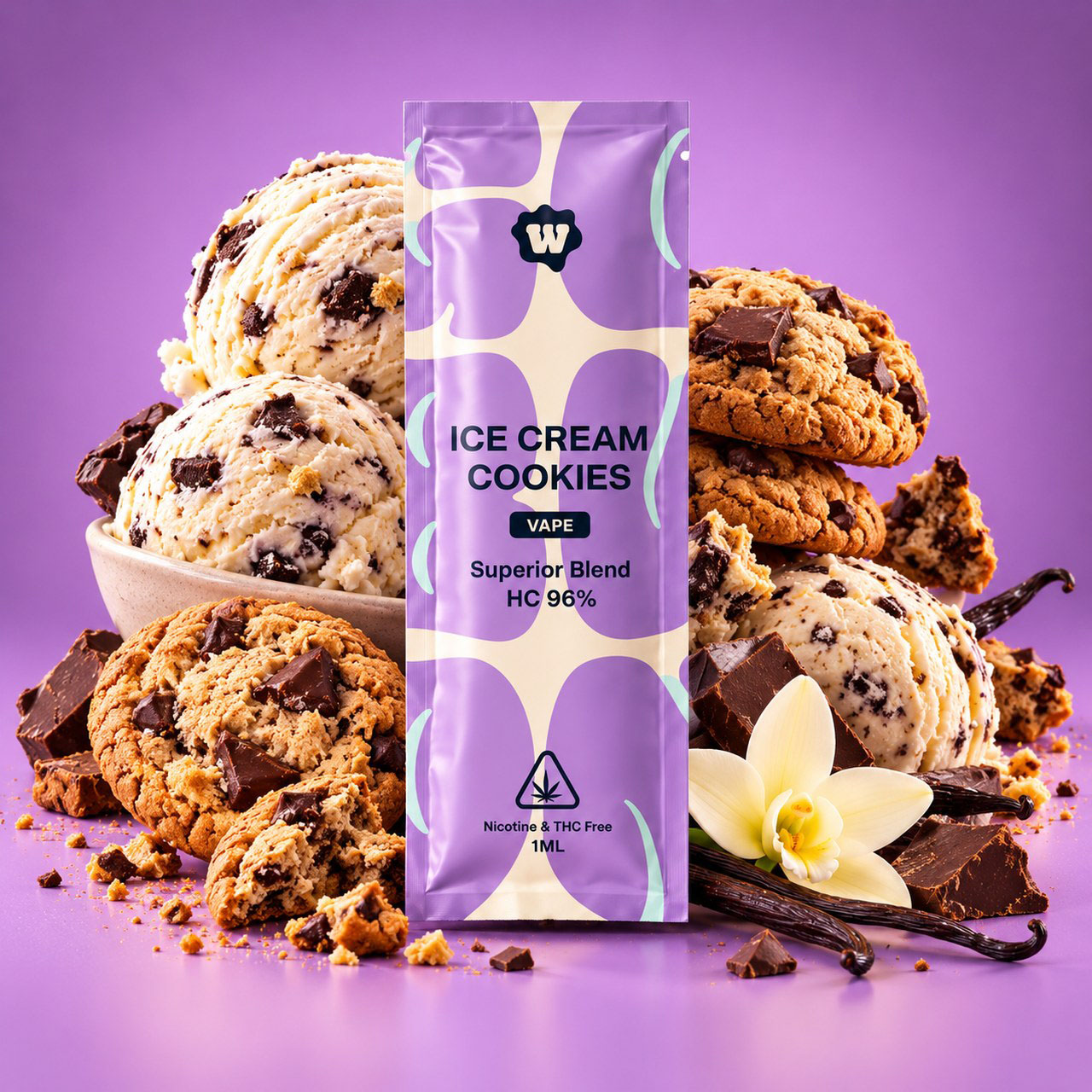 Weed For Friends HC Vape Ice Cream Cookies 1ml Weed For Friends HC Vape Ice Cream Cookies 1ml