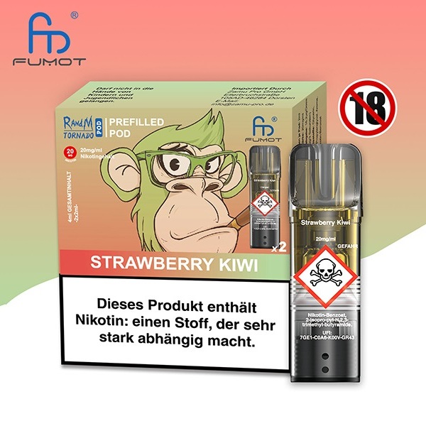 Randm Tornado Vape Pod Strawberry Kiwi 2 Pods