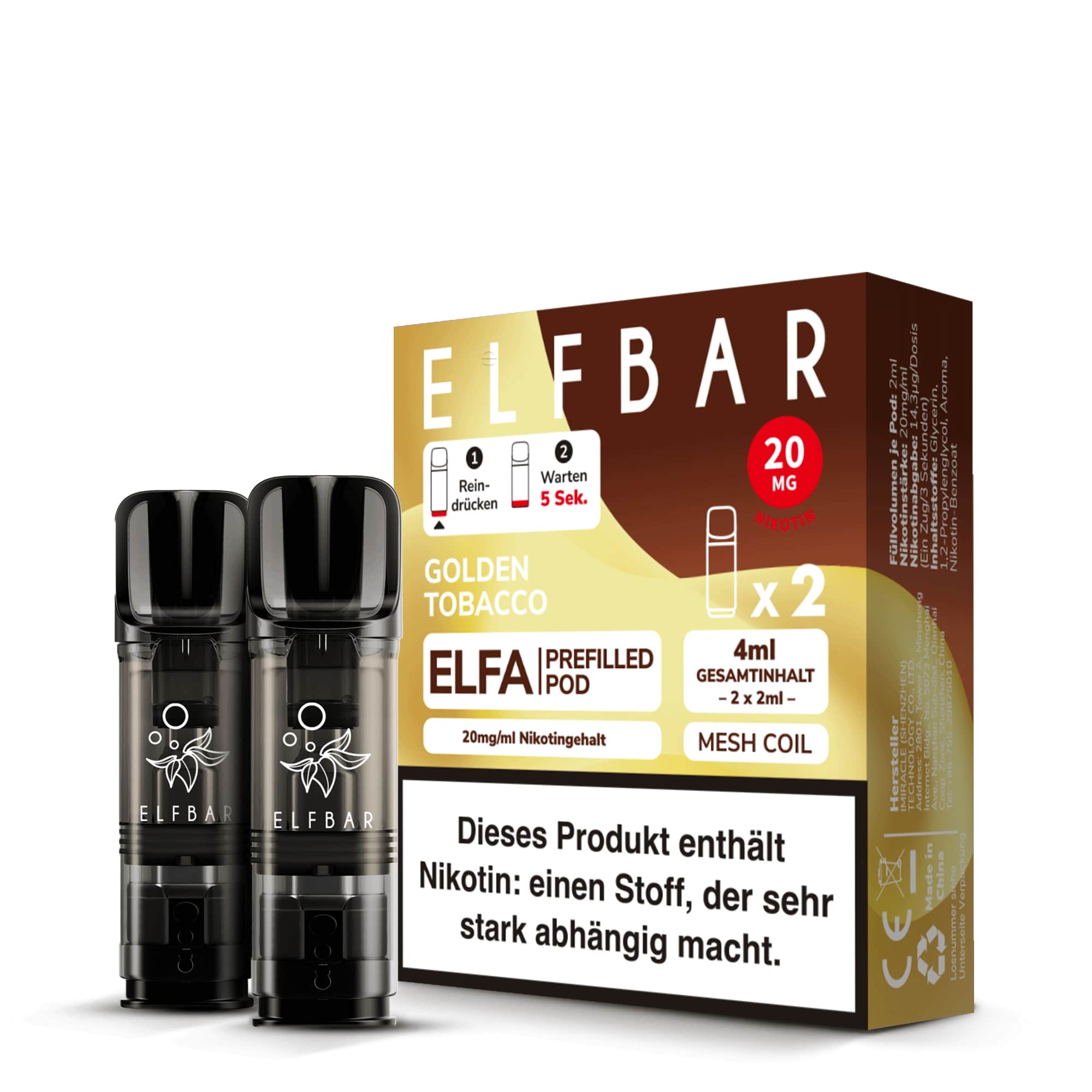 Elfbar Elfa Pod System Golden Tobacco
