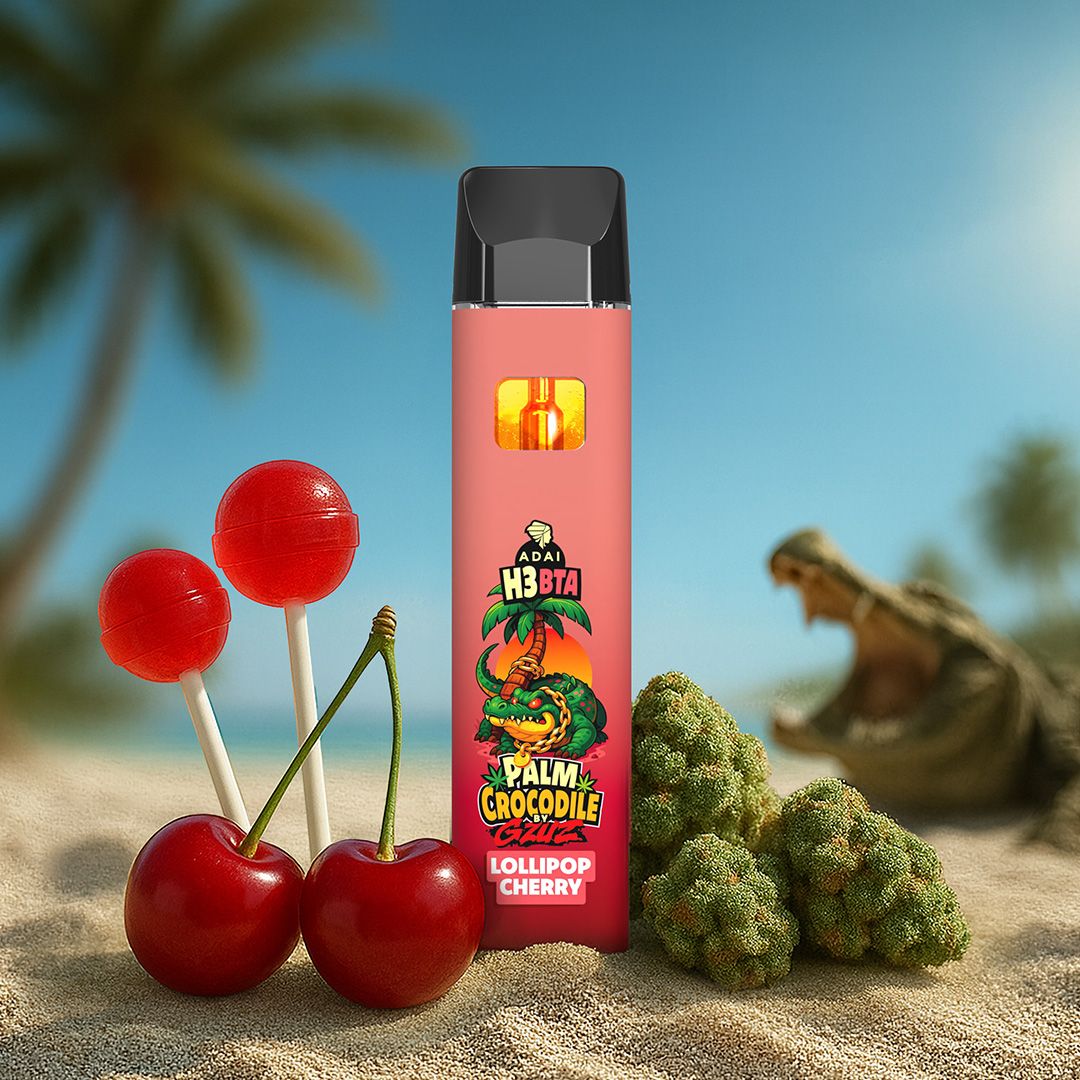 Palm Crocodile by GZUZ H3BTA Vape Lollipop Cherry 1ml