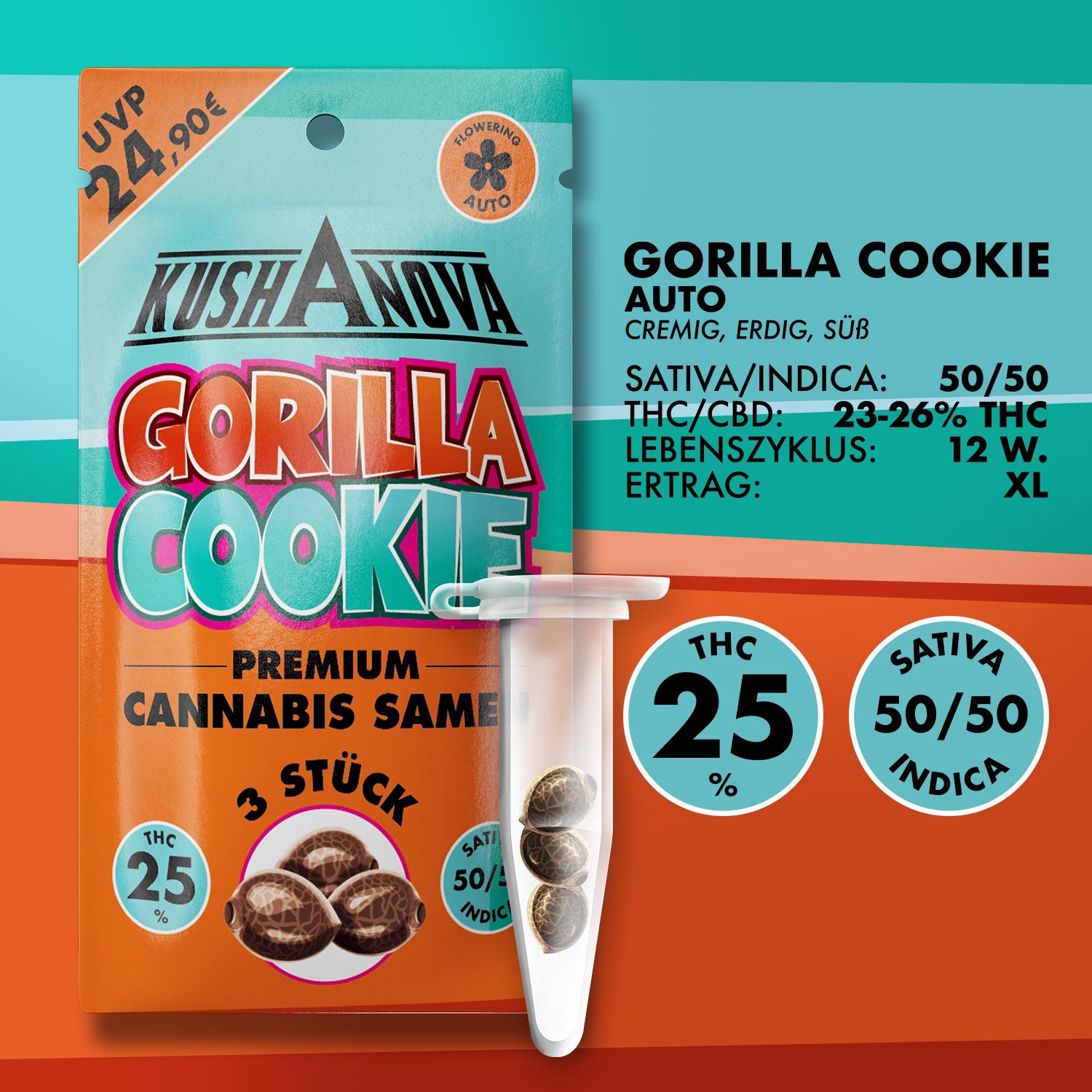 Kushanova Cannabissamen Gorilla Cookie