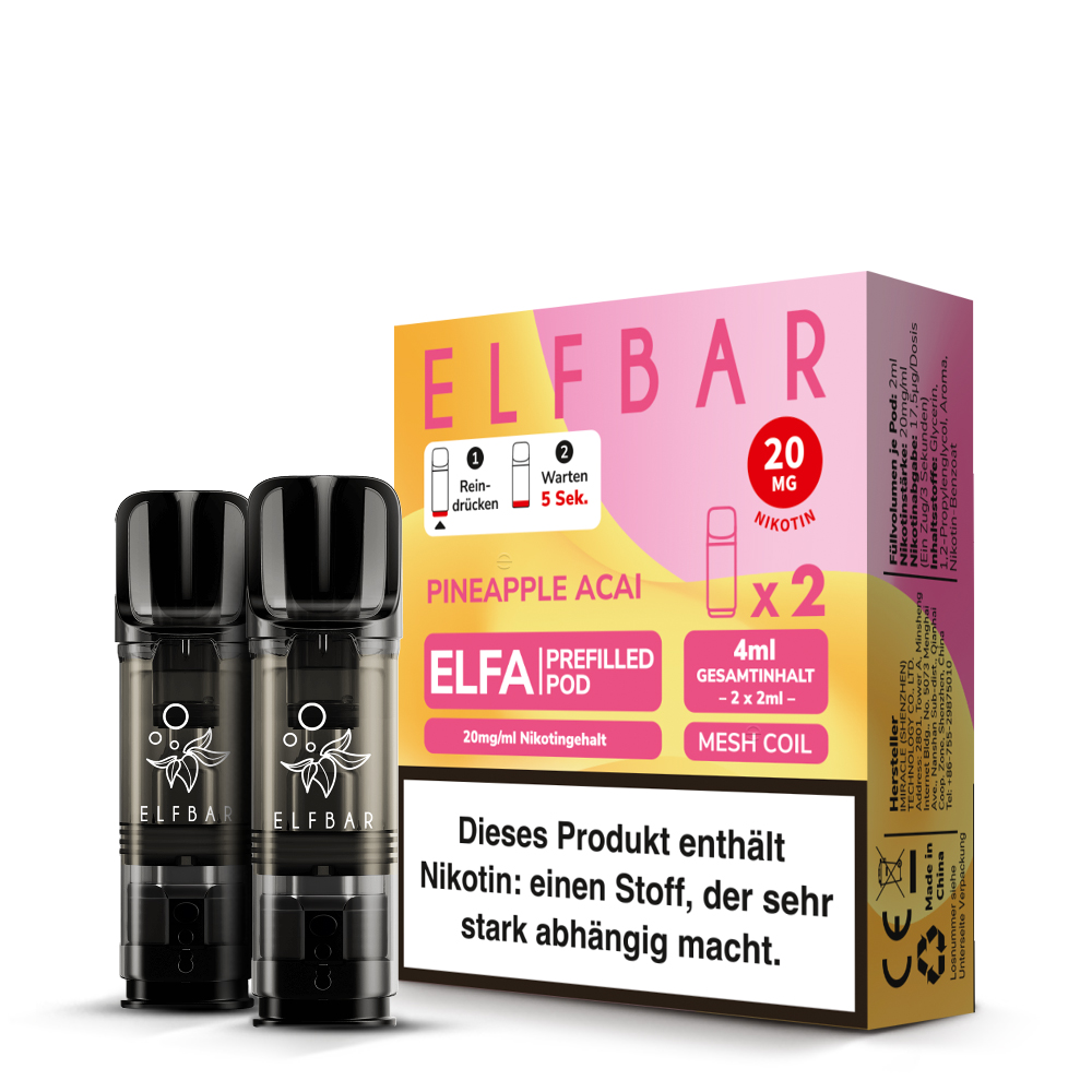 Elfbar Elfa Vape Pod Pineapple Acai 2 Pods