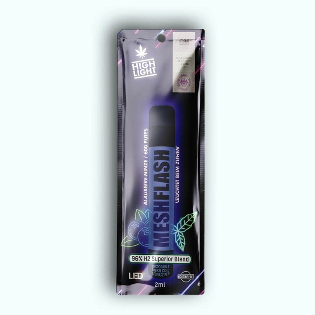 Mesh Flash H2 Superior Vape 2ml Blaubeere Minze Mesh Flash H2 Superior Vape 2ml Blaubeere Minze