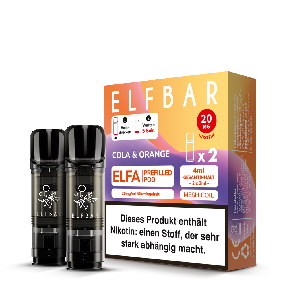Elfbar Elfa Vape Pod Cola and Orange 2 Pods