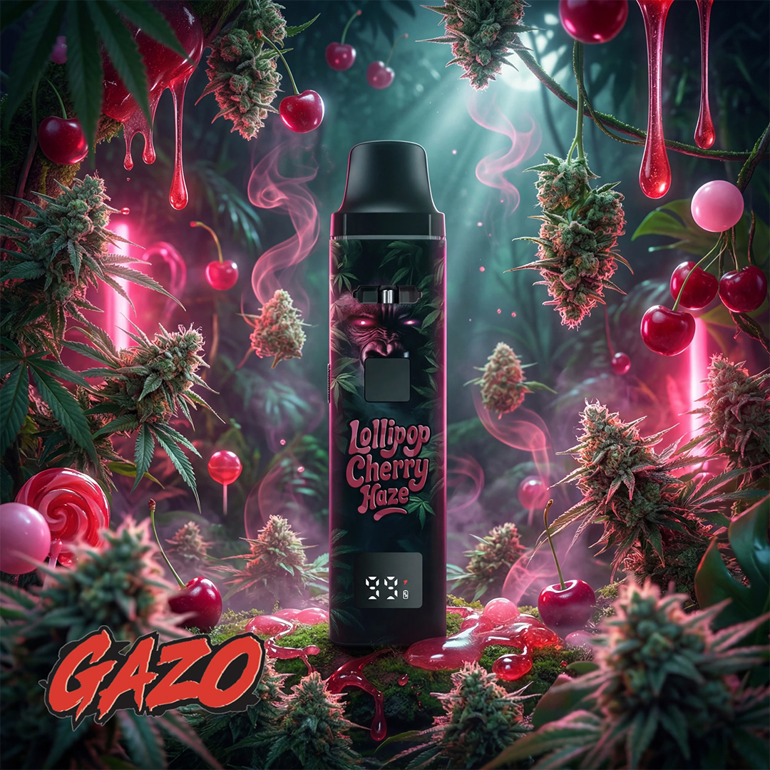 GZUZ GAZO H3BTA Pro Superior Blend Vape Lollipop Cherry Haze 1ml