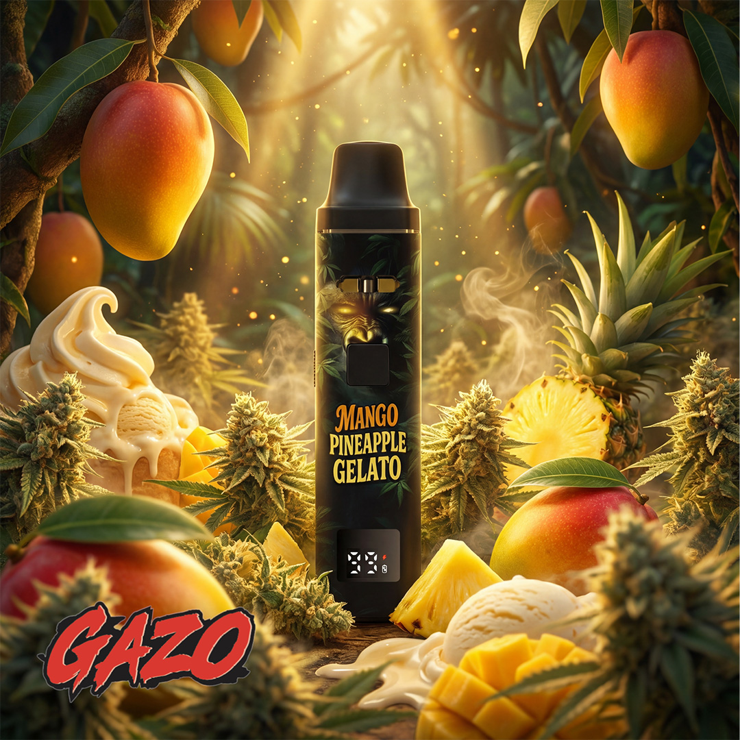 GZUZ GAZO H3BTA Pro Superior Blend Vape Mango Pineapple Gelato 1ml