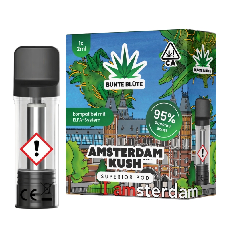 Bunte Blüte 95% Superior Pod Amsterdam Kush 2ml Bunte Blüte 95% Superior Pod Amsterdam Kush 2ml