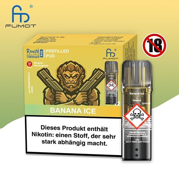 Randm Tornado Vape Pod Banana Ice 2 Pods