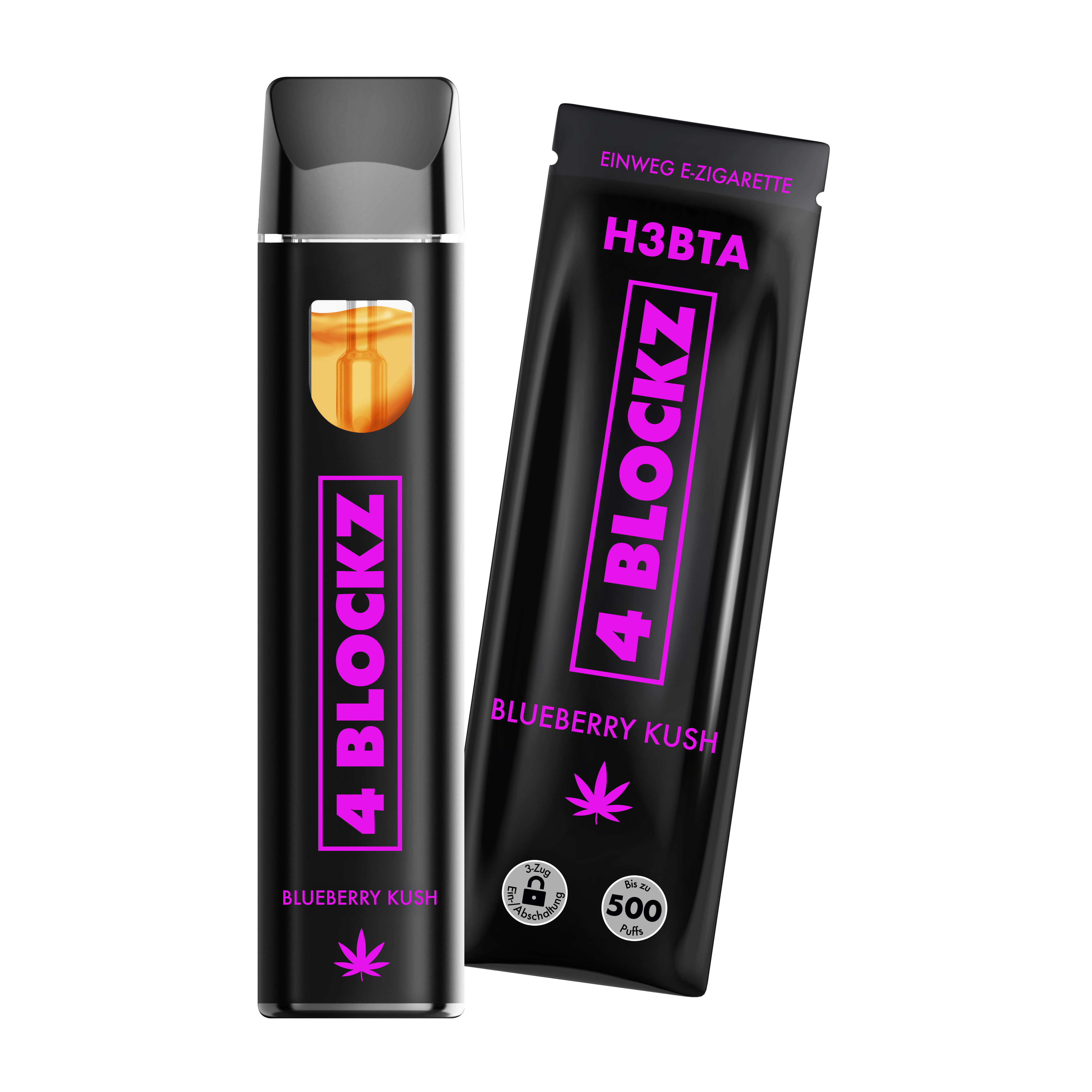 4 Blockz H3BTA Vape Blueberry Kush 1ml