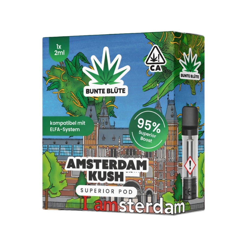 Bunte Blüte 95% Superior Pod Amsterdam Kush 2ml